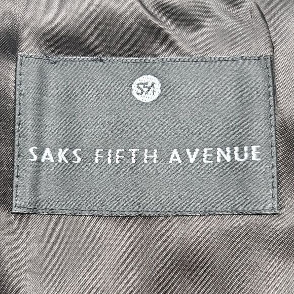 Saks Fifth Avenue Navy Lined Microfiber Over Coat, 42R - Picture 5 of 8